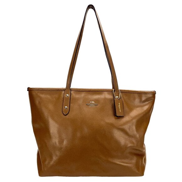 COACH City Zip Pebbled Leather Shoulder Bag - Picture 1 of 16